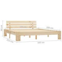 Bedframe met hoofdbord massief grenenhout 160x200 cm - thumbnail