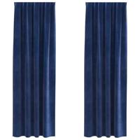 VidaXL Verduisterende gordijnen 2 pcs donkerblauw 140 x 245 cm fluweel - thumbnail