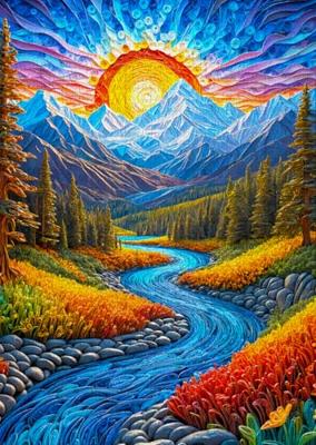 Sunrise Landscape Puzzel 1000 Stukjes Sunrise Landscape Puzzel 1000 Stukjes