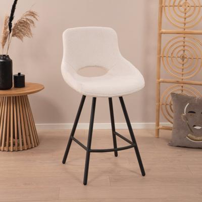 Tower Living Barkruk 'Campo' Teddy, kleur Wit (zithoogte 65cm)