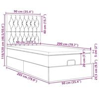 Ottoman bed met matrassen 90x200cm fluweel donkergroen - thumbnail