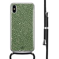 iPhone X/XS hoesje met koord - Green dots - thumbnail