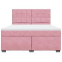Boxspring met matras fluweel roze 180x200 cm - thumbnail