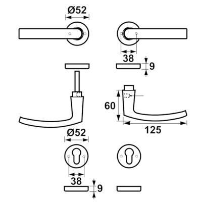 AXA AXA Curve klik deurkruk Blok op rozet met profielcilinderrozetten - aluminium/goud AXA AXA Curve klik deurkruk Blok op rozet met profielcilinderrozetten - aluminium/goud