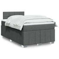 Boxspring met matras stof donkergrijs 120x190 cm - thumbnail
