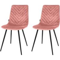 Riverdale Eetkamerstoel Lynn roze - set van 2 - thumbnail