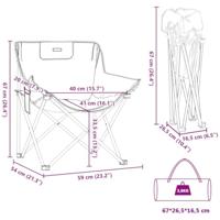 Campingstoelen 2 st met vakje inklapbaar zwart - thumbnail