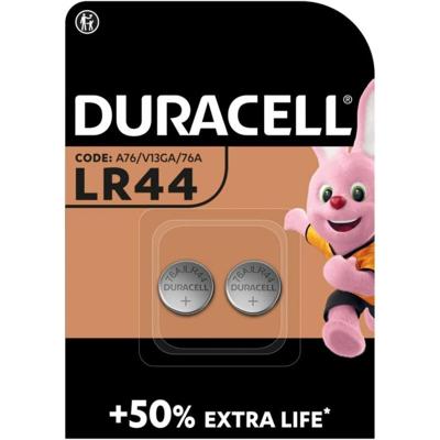 Duracell LR44 / V13GA / A76 Alkaline knoopcelbatterij (2 stuks)