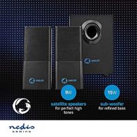 Nedis GSPR10021BK Gaming-luidsprekers 2.1 Over Usb Gevoed 3,5 Mm Jack Rms 11w - thumbnail