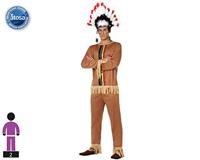 Kostuums voor Volwassenen Th3 Party Bruin Amerikaans-Indiaans (2 Onderdelen) Maat XL - thumbnail