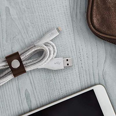 DuraTek Plus Lightning/USB-A-kabel met leren bandje