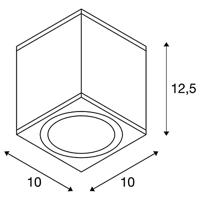 SLV 1003421 ENOLA SQUARE M LED-plafondlamp LED vast ingebouwd 10 W Antraciet - thumbnail
