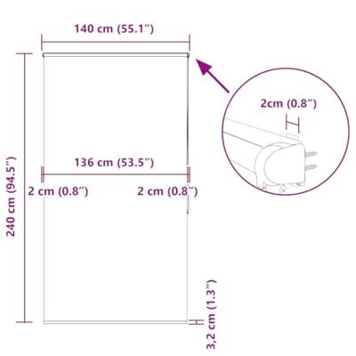 Doucherolgordijn met cassette 140x240 cm stofbreedte 136 cm