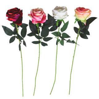 Kunstbloem roos 76 cm 4 assorti | 24 stuks