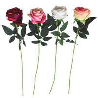 Kunstbloem roos 76 cm 4 assorti | 24 stuks - thumbnail