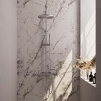 Regendouche Brauer Brushed Showerpipe met Thermostaat 30 cm Geborsteld Nikkel Brauer - thumbnail
