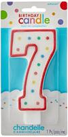 Amscan taartkaars cijfer 7 wit 13 cm | 24 stuks - thumbnail