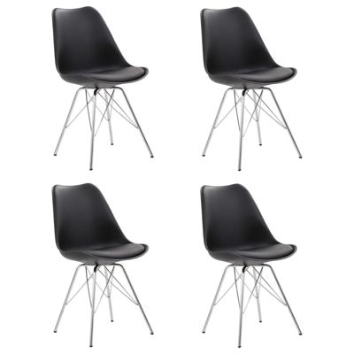vidaXL Eetkamerstoelen 4 st kunstleer zwart