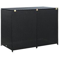 Containerberging dubbel 148x80x111 cm poly rattan zwart - thumbnail