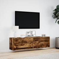 Tv-wandmeubel met LED-verlichting 140x31x38 cm gerookt eiken - thumbnail