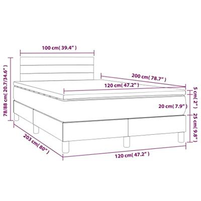 Boxspring met matras en LED stof blauw 120x200 cm