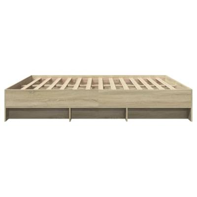 Bedframe zonder matras 200x200cm spaanplaat sonoma eikenkleurig