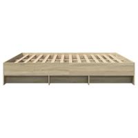 Bedframe zonder matras 200x200cm spaanplaat sonoma eikenkleurig - thumbnail