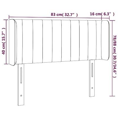 Hoofdbord LED 83x16x78/88 cm stof donkergrijs