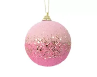 Roze foam kerstbal - thumbnail