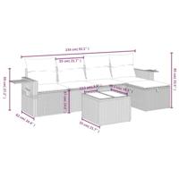 6-delige Loungeset met kussens poly rattan zwart - thumbnail