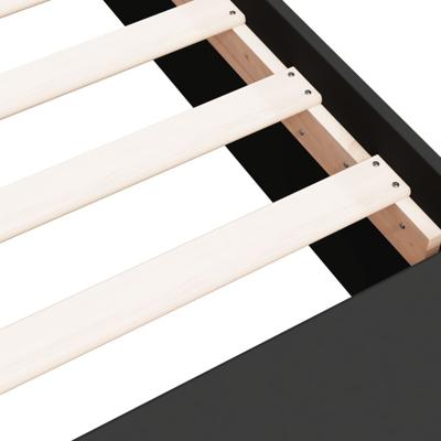 Bedframe bewerkt hout zwart 100x200 cm