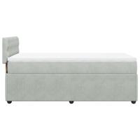 Boxspring met matras fluweel lichtgrijs 100x200 cm - thumbnail