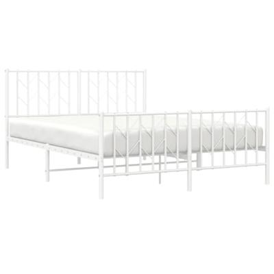 Bedframe met hoofd- en voeteneindemetaal wit 140x190 cm