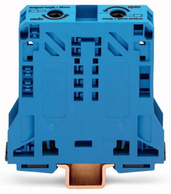 WAGO 285-154 Doorgangsklem 20 mm Spanveer Toewijzing: N Blauw 1 stuk(s) Piece