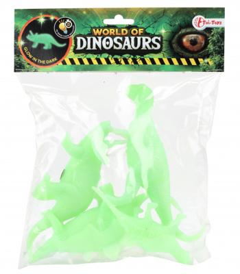 World Of Dinosaurs glown in the dark dino, 4st.