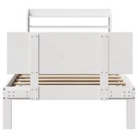 Bedframe met hoofdeinde zonder matras 100x200 cm wit - thumbnail
