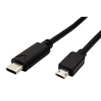 ROLINE 11.02.8781 USB 2.0 kabel, type C ST - Micro B ST (omkeerbaar), 3,0 m zwart - thumbnail