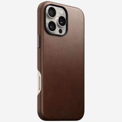 Nomad Traditional Nomad lederen hoesje iPhone 16 Pro Max - Brown