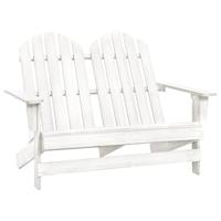 Tuinstoel 2-zits Adirondack massief vurenhout wit - thumbnail