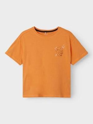Name it zomer shirt jongens - oranje - boxy fit - Nkmpjayo