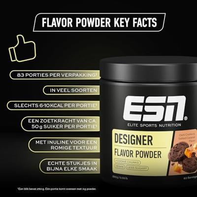 ESN Flavn tasty dark cookie & salted caramel 250 Gram ESN Flavn tasty dark cookie & salted caramel 250 Gram