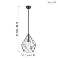 Eglo HanglampCarlton zwart - 49257 - thumbnail