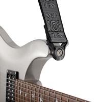 D&apos;Addario Auto Lock Woven Nylon Guitar Strap Silver Suns gitaarband - thumbnail