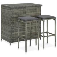 VidaXL 3-delige barset poly rattan grijs - thumbnail
