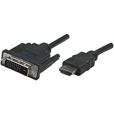 Manhattan 372503-CG HDMI-kabel HDMI / DVI Adapterkabel HDMI-A-stekker, DVI-D 24+1-polige stekker 1.80 m Zwart Schroefbaar