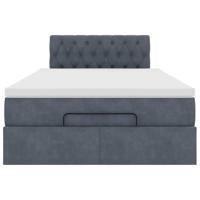 Ottoman bed met matras 120x200cm fluweel donkergrijs - thumbnail