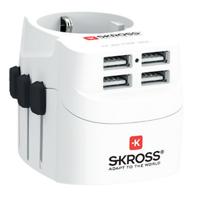 SKROSS | 1.302461 | Pro Light USB (4xA) | Universele reisadapter 2- en 3-polig met 4 USB-poorten van 4,8 A. Voltage en vermogen: 100V–700W/250V–1750W. Geschikt voor pc en föhn - thumbnail