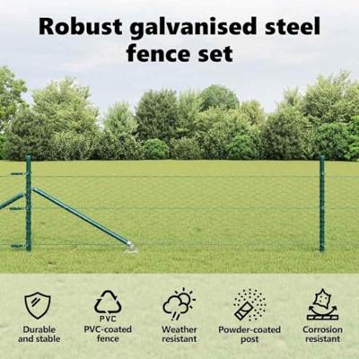 VidaXL Afrasteringspaal groen 10 x 0,4 m (36 mm gaas) staal en pvc