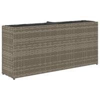 Plantenbakken met 2 potten 2 st 90x20x40 cm poly rattan grijs - thumbnail