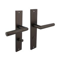 Deurkruk Bastian op langschild 245x45mm WC78/8 antraciet-grijs - thumbnail